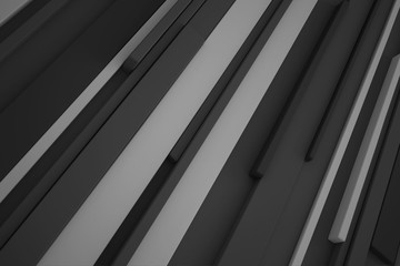 Obraz premium Geometrical shapes background. Black and white minimalist tech wall. Abstract 3D backdrop.