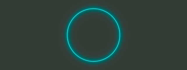 Abstract turquoise circle glowing neon light background