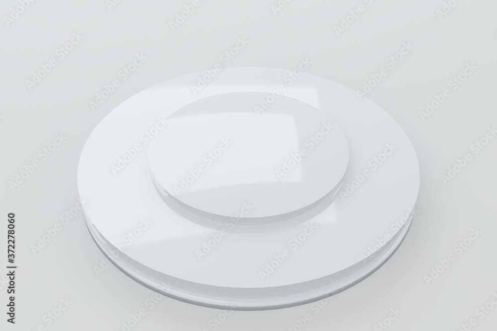 Poster abstract white circles wave pattern animation background 3d rendering