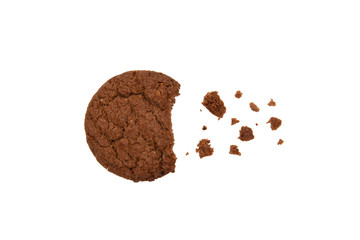 Chocolate cookies on a white background.