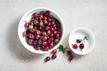 Ripe red gooseberries.
