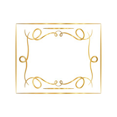 gold ornament frame with curves design of Decorative element theme Vector illustration