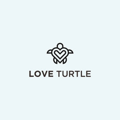 Fototapeta premium abstract turtle logo. love icon