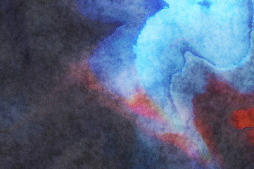 Watercolor painted background. Abstract Illustration wallpaper. Brush stroked painting. 2D Illustration.
