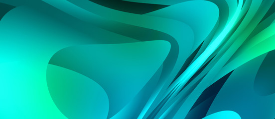 Abstract background with colorful gradient. Vibrant graphic wallpaper with stripes design. Fluid 2D illustration of modern movement.