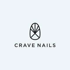 abstract nail logo. tribal icon