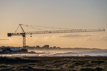 Crane on the beach