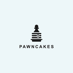 Fototapeta na wymiar abstract cake logo. pawn icon
