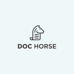 Fototapeta premium abstract horse logo. document icon