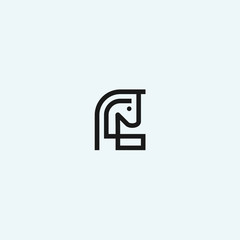 abstract L logo. horse icon