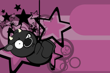 funny little kawaii black bull cartoon background in vector format