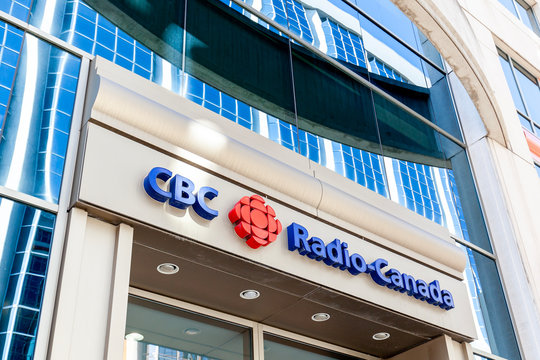 Ottawa, Ontario, Canada - August 8, 2020: CBC Radio-Canada sign at CBC Ottawa Broadcast Centre in Ottawa. CBC/Radio-Canada is Canada's national public broadcaster. 