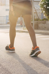 Close-up of a man legs running