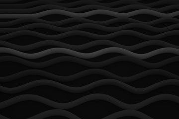 Geometrical shapes background. Black and white minimalist tech wall. Abstract 3D backdrop.