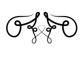 black ornament in ribbon shaped design of Decorative element theme Vector illustration