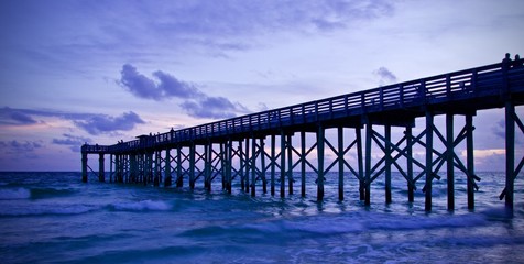 Fototapeta na wymiar Blue Sunset Pier