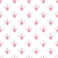 Hand drawn Crown Seamless pattern. Little Princess background.
