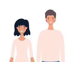 Woman and man avatars cartoons design, Person people and human theme Vector illustration