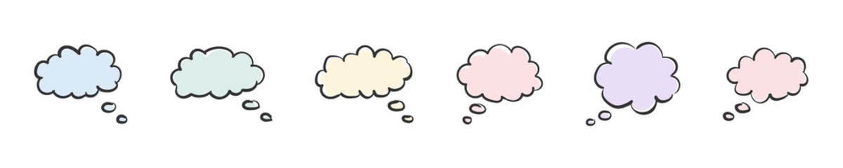 Set of speech bubbles. Colored speech bubbles. Vector illustration