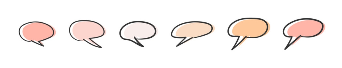 Set of speech bubbles. Colorful chat icons. Vector illustration
