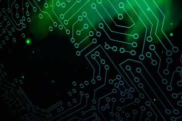 Abstract circuit board futuristic technology processing background. Space microchip digital illustration.