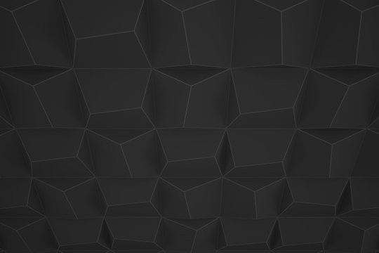 Trigonal abstract shapes background. Low poly triangles mosaic. Black and white crystals backdrop. © artistmef