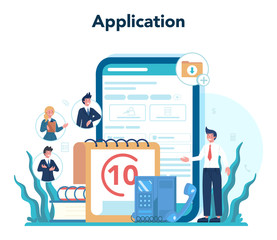 Businessman personal assistant online service or platform. Worker