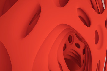 Minimalist organic abstract background. Natural cyberpunk structure. Three-dimensional render visualization of microscopic shapes.
