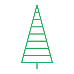 Christmas tree on white background. Simple flat Christmas tree vector icon. Xmas symbol. Outline fir
