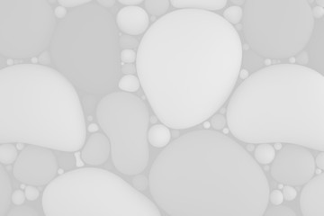 Minimalist organic abstract background. Natural black and white cyberpunk structure. Three-dimensional render visualization of microscopic shapes.