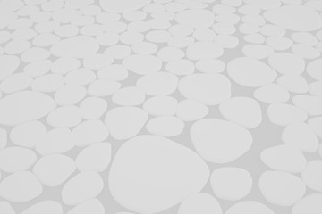 Minimalist organic abstract background. Natural black and white cyberpunk structure. Three-dimensional render visualization of microscopic shapes.