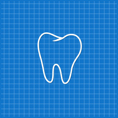 Blue banner with molar tooth icon