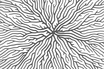 Minimalist organic abstract background. Natural black and white cyberpunk structure. Three-dimensional render visualization of microscopic shapes.