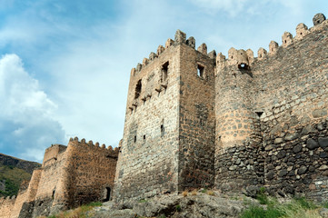 Fototapeta na wymiar Battlement of Khertvisi fortress, Meskhti region, Georgia