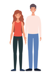 Isolated woman and man avatars cartoons design, Person people and human theme Vector illustration