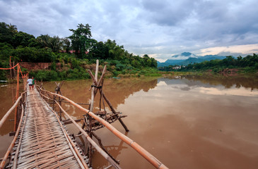Fototapeta na wymiar River Mekong in Luang Prabang, Laos, jungle landscape