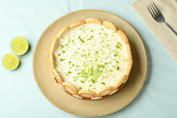 lemon pie in top view