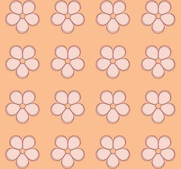 seamless pattern with pink flowers