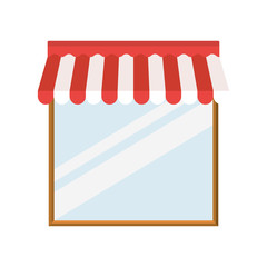 store window with red tent design of Shop supermarket and market theme Vector illustration