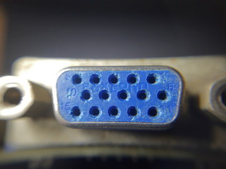 close-up isolated photography of back of motherboard port