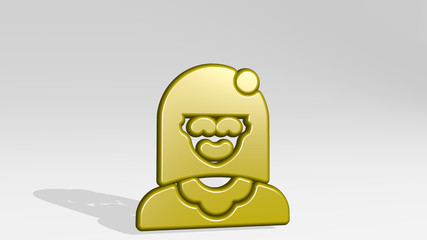 people woman 3D icon casting shadow, 3D illustration for business and background