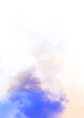 Abstract colorful watercolor on white background. Digital art painting.