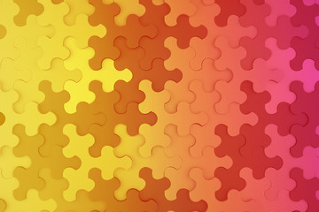 Colorful abstract puzzle pattern texture. Background close up. 3d illustration.