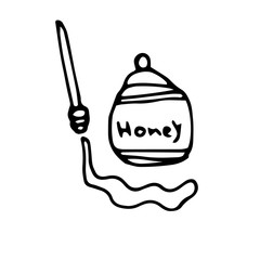 Hand drawn doodle pot of honey