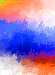 Abstract background of colorful brush strokes. Brushed vibrant wallpaper. Painted artistic creation. Unique and creative illustration.