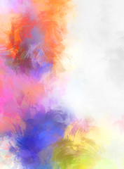 Abstract background of colorful brush strokes. Brushed vibrant wallpaper. Painted artistic creation. Unique and creative illustration.