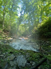 Obraz premium Hazy waterfall from behind.