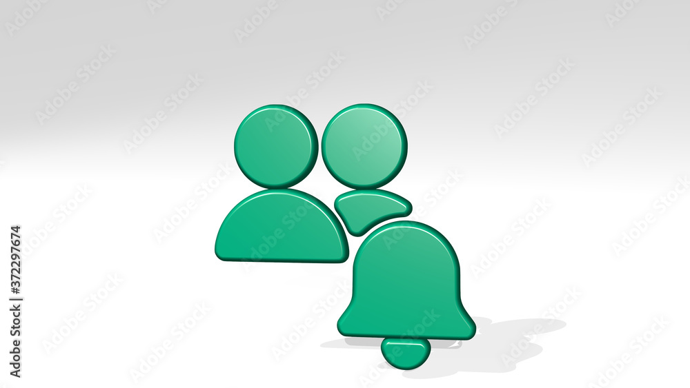Poster multiple actions alarm 3d icon casting shadow, 3d illustration for background and abstract