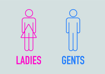 Ladies and gents modern toilet icons