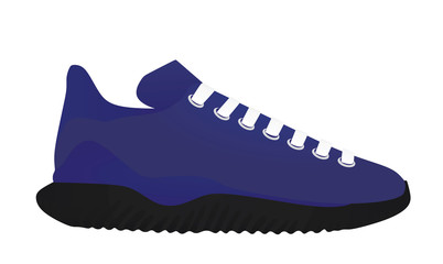 Blue  canvas sneaker. vector illustration